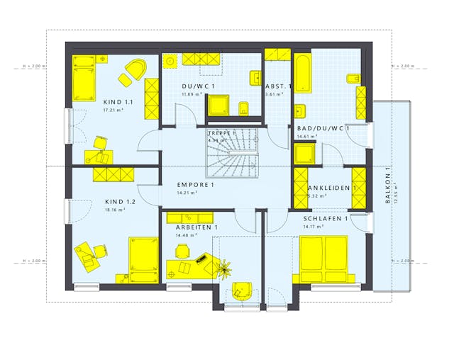 Fertighaus SOLUTION 230 V4 von Living Fertighaus Schlüsselfertig ab 538329€, Satteldach-Klassiker Grundriss 2