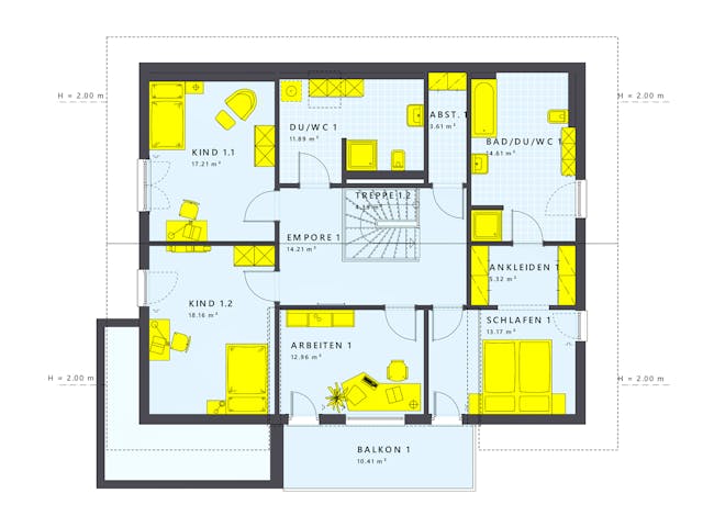 Fertighaus SOLUTION 230 V5 von Living Fertighaus Schlüsselfertig ab 538329€, Satteldach-Klassiker Grundriss 2