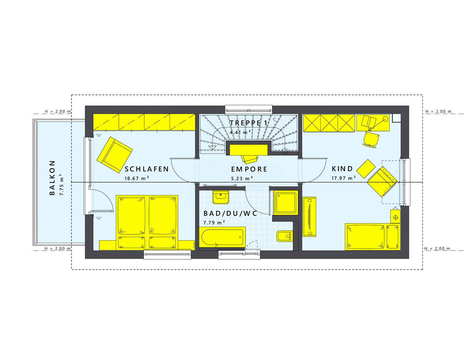 Fertighaus SUNSHINE 107 V2 von Living Fertighaus Schlüsselfertig ab 294817€, Satteldach-Klassiker Innenansicht 2