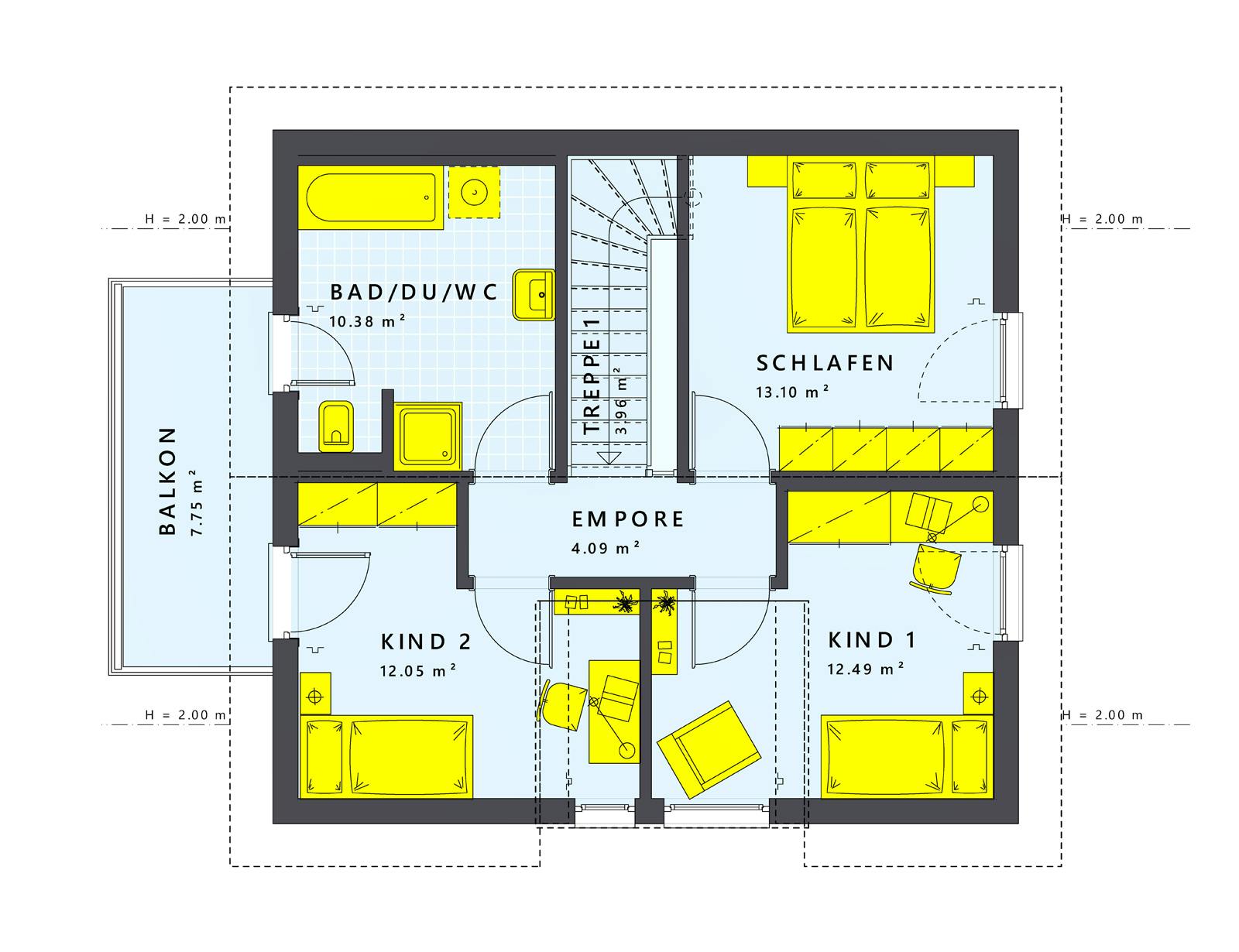 Fertighaus SUNSHINE 113 V4 von Living Fertighaus Schlüsselfertig ab 296744€, Satteldach-Klassiker Innenansicht 2