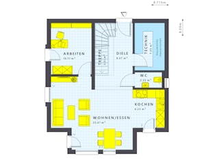 Fertighaus SUNSHINE 113 V5 von Living Fertighaus Schlüsselfertig ab 353729€, Satteldach-Klassiker Innenansicht 1