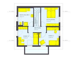 Fertighaus SUNSHINE 113 V5 von Living Fertighaus Schlüsselfertig ab 353729€, Satteldach-Klassiker Innenansicht 2