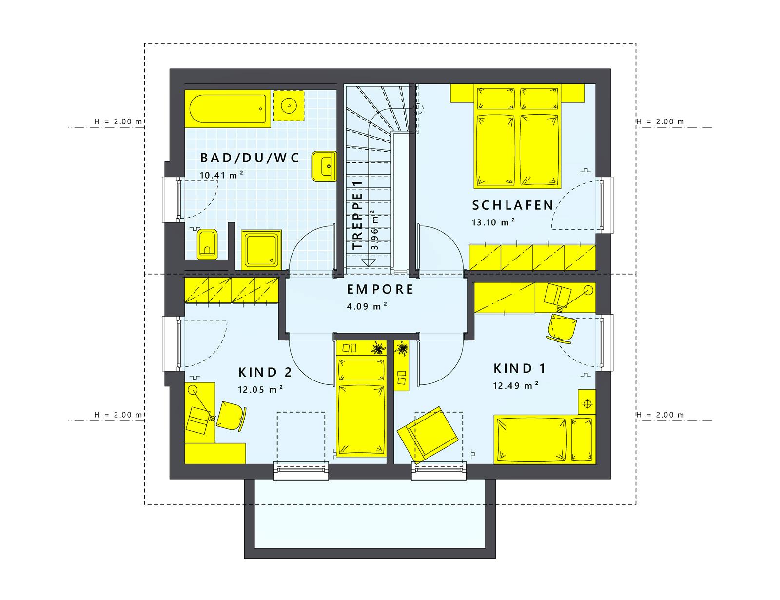 Fertighaus SUNSHINE 113 V5 von Living Fertighaus Schlüsselfertig ab 296744€, Satteldach-Klassiker Innenansicht 2