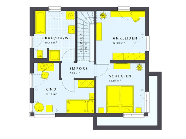 Fertighaus SUNSHINE 113 V8 von Living Fertighaus Schlüsselfertig ab 322902€, Cubushaus Grundriss 2