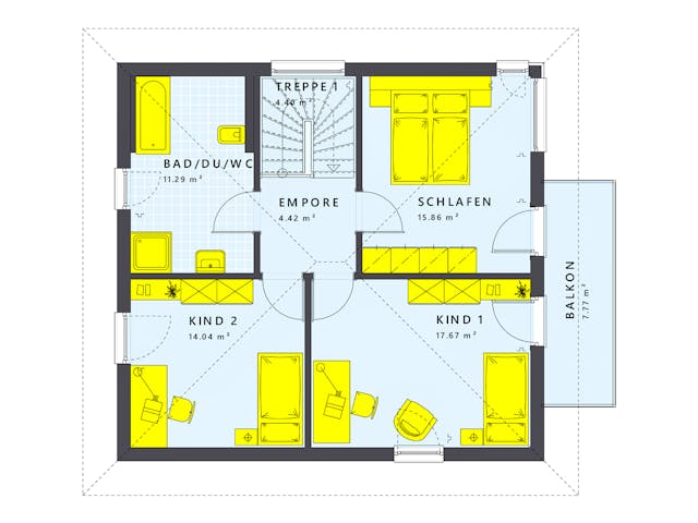 Fertighaus SUNSHINE 136 V7 von Living Fertighaus Schlüsselfertig ab 343096€, Stadtvilla Grundriss 2