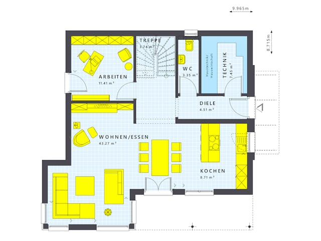Fertighaus SUNSHINE 143 V6 von Living Fertighaus Schlüsselfertig ab 414438€, Stadtvilla Grundriss 1