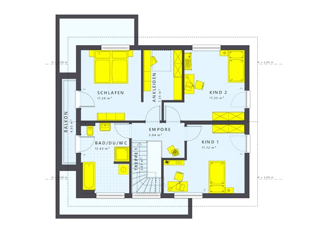 Fertighaus SUNSHINE 165 V4 von Living Fertighaus Schlüsselfertig ab 359488€, Satteldach-Klassiker Grundriss 2