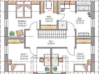 Fertighaus Lifestyle 163 von Suckfüll Energiesparhaus Schlüsselfertig ab 434588€, Satteldach-Klassiker Grundriss 2