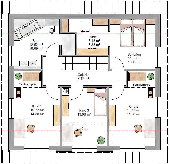 Fertighaus Lifestyle 179 von Suckfüll Energiesparhaus Schlüsselfertig ab 408850€, Satteldach-Klassiker Grundriss 2