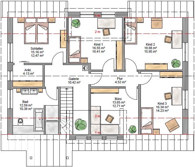 Fertighaus Lifestyle 219 - inkl. überbauter Garage von Suckfüll Energiesparhaus Schlüsselfertig ab 474750€, Grundriss 2