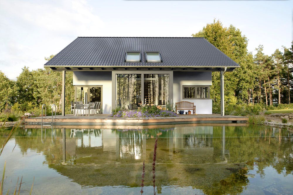 Fertighaus Linear von Meisterstück-HAUS, Satteldach-Klassiker Außenansicht 2