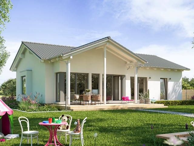 Fertighaus SOLUTION 110 V2 von Living Fertighaus Schlüsselfertig ab 380451€, Bungalow Außenansicht 1