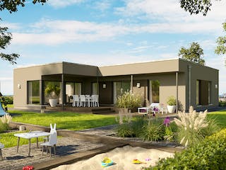 Fertighaus SOLUTION 110 V4 von Living Fertighaus Schlüsselfertig ab 330749€, Bungalow Außenansicht 1