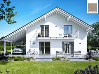 Massivhaus Familienhaus Luce von Kern-Haus Schlüsselfertig ab 613900€, Satteldach-Klassiker Außenansicht 3