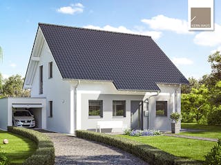 Massivhaus Familienhaus Luna von Kern-Haus Schlüsselfertig ab 313900€, Satteldach-Klassiker Außenansicht 2