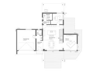 Fertighaus Musterhaus  Bad Vilbel von LUXHAUS, Cubushaus Grundriss 1
