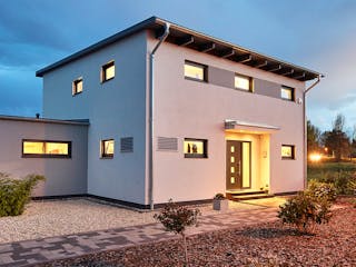 Fertighaus Pultdach Klassik 254 von LUXHAUS, Pultdachhaus Außenansicht 2
