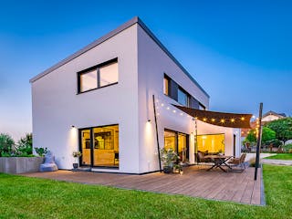 Fertighaus Pultdach Klassik 139 von LUXHAUS, Pultdachhaus Außenansicht 2