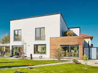 Fertighaus Pultdach Klassik 197 von LUXHAUS, Pultdachhaus Außenansicht 2