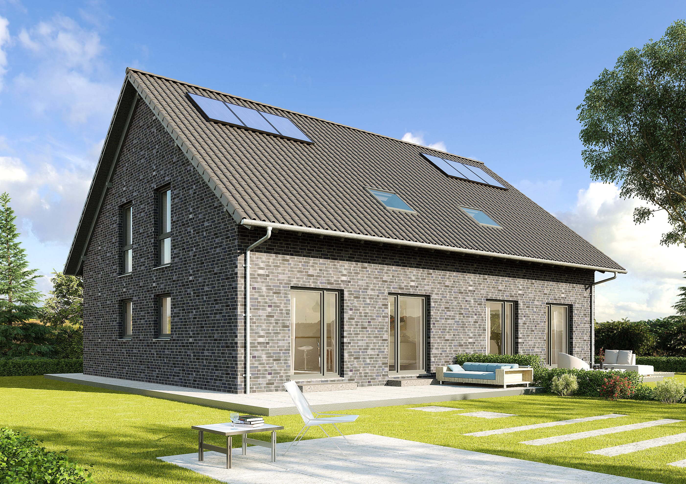 Fertighaus Maastricht von GUSSEK HAUS Schlüsselfertig ab 292800€, Satteldach-Klassiker Außenansicht 1