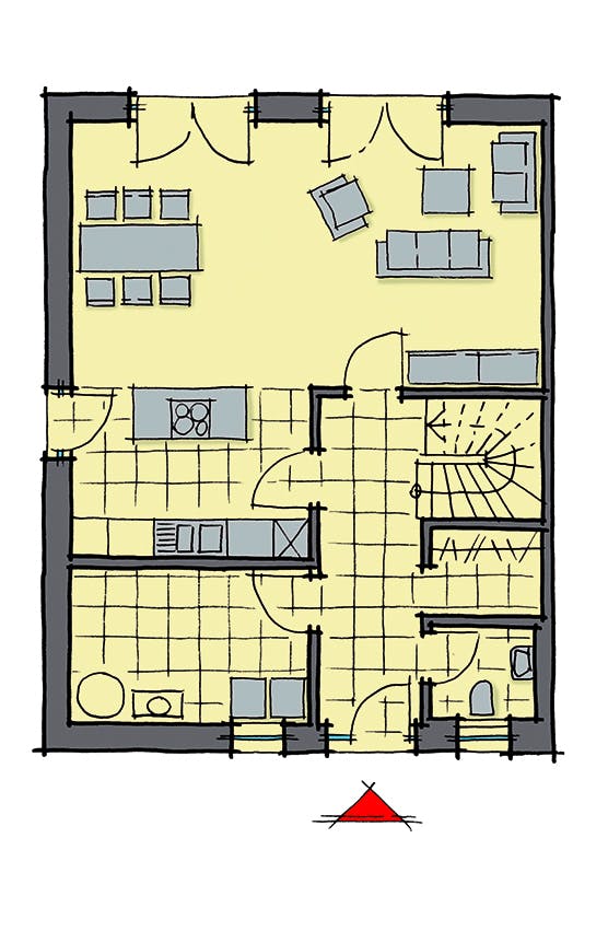 Fertighaus Malmö von GUSSEK HAUS Schlüsselfertig ab 304700€, Satteldach-Klassiker Grundriss 1