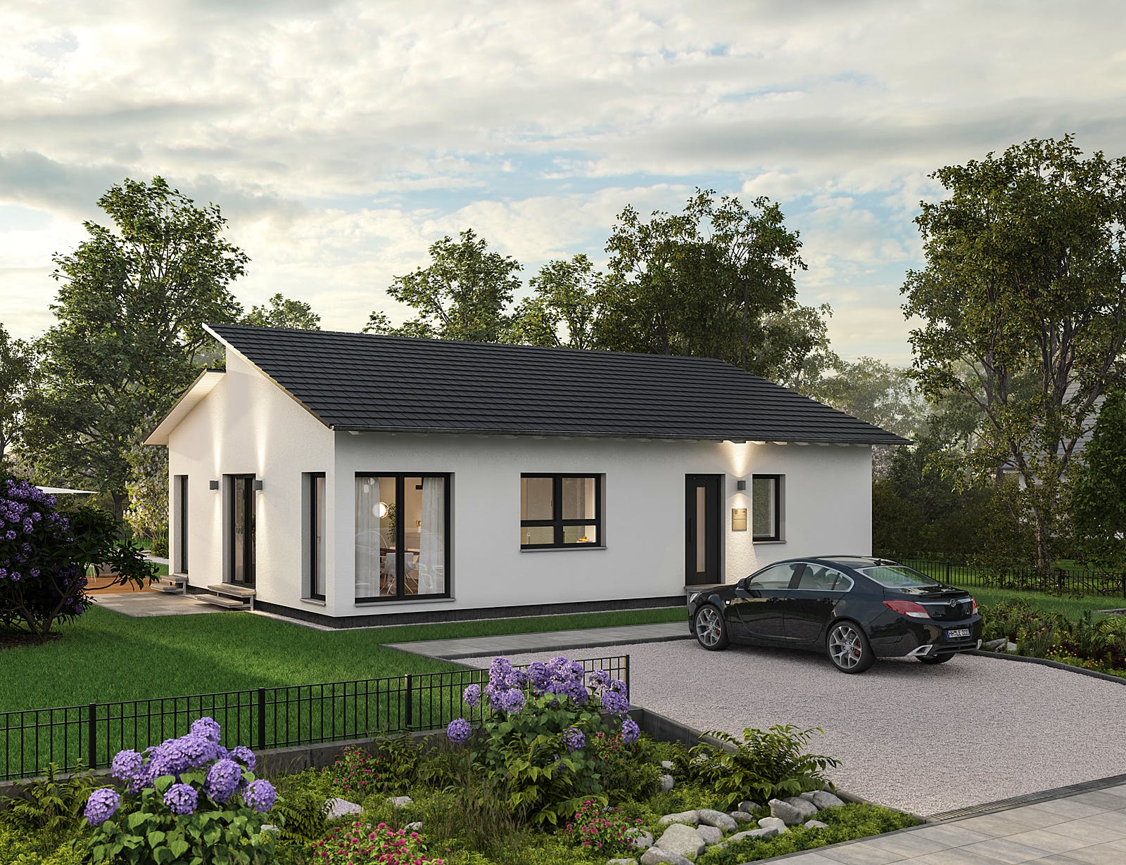 Fertighaus ComfortStyle 10.01 P von massa haus Ausbauhaus ab 140999€, Bungalow Außenansicht 1
