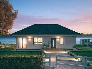 Fertighaus ComfortStyle 10.01 W von massa haus Ausbauhaus ab 134999€, Bungalow Außenansicht 1
