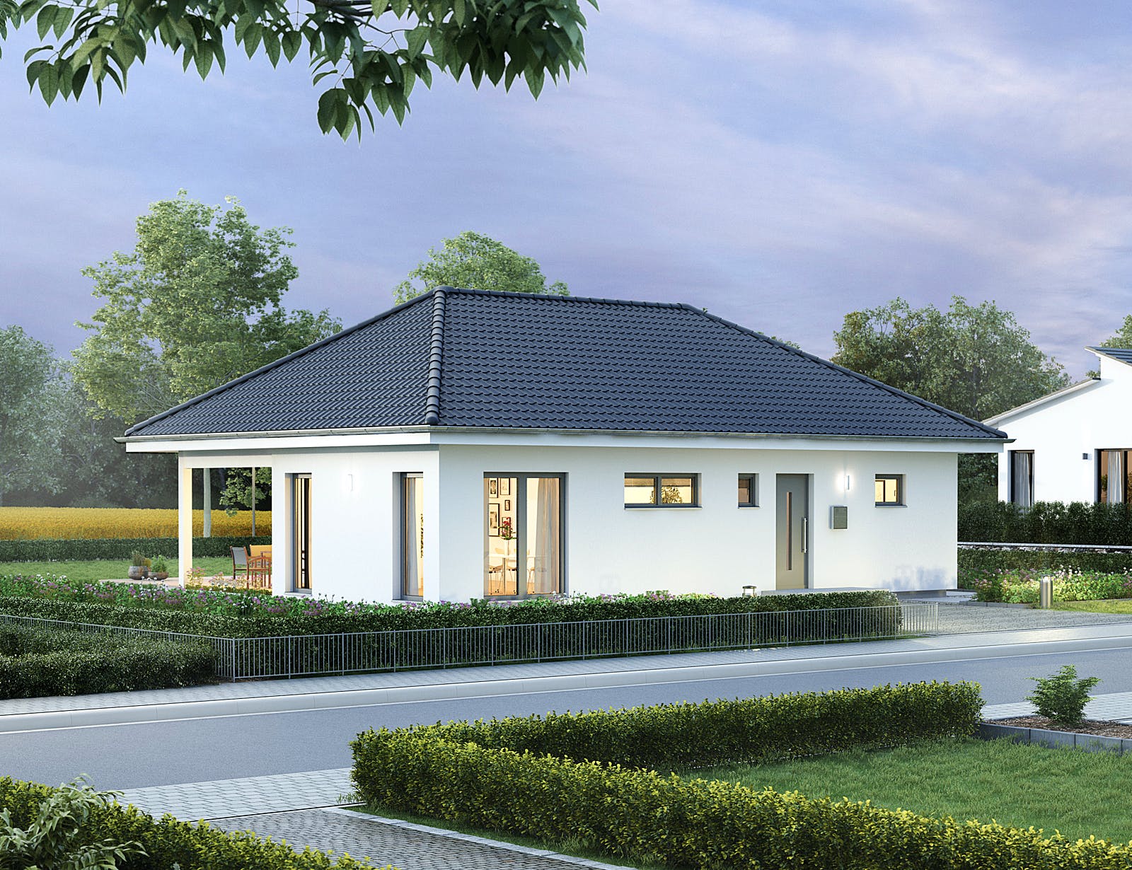 Fertighaus ComfortStyle 10.02 W von massa haus Ausbauhaus ab 139999€, Bungalow Außenansicht 1