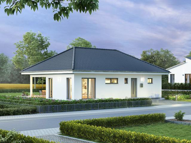 Fertighaus ComfortStyle 10.02 W von massa haus Ausbauhaus ab 139999€, Bungalow Außenansicht 1