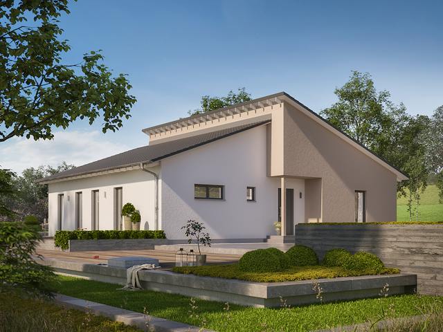 Fertighaus ComfortStyle 14.01 P von massa haus Ausbauhaus ab 171999€, Bungalow Außenansicht 3