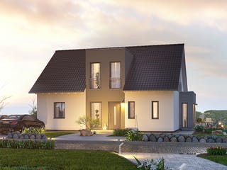 Fertighaus FamilyStyle 17.01 S von massa haus Ausbauhaus ab 156999€, Satteldach-Klassiker Außenansicht 1
