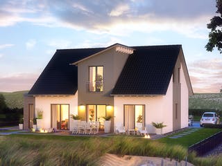 Fertighaus FamilyStyle 17.01 S von massa haus Ausbauhaus ab 156999€, Satteldach-Klassiker Außenansicht 2
