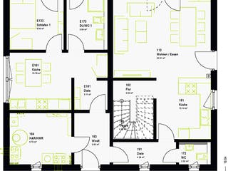 Fertighaus FamilyStyle 18.01 S von massa haus Ausbauhaus ab 160999€, Satteldach-Klassiker Grundriss 1