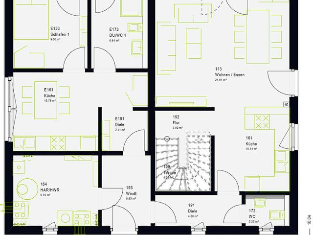 Fertighaus FamilyStyle 18.01 S von massa haus Ausbauhaus ab 160999€, Satteldach-Klassiker Grundriss 1