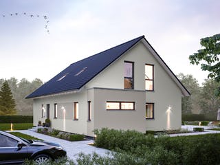 Fertighaus FamilyStyle 20.01 S von massa haus Ausbauhaus ab 174999€, Satteldach-Klassiker Außenansicht 1