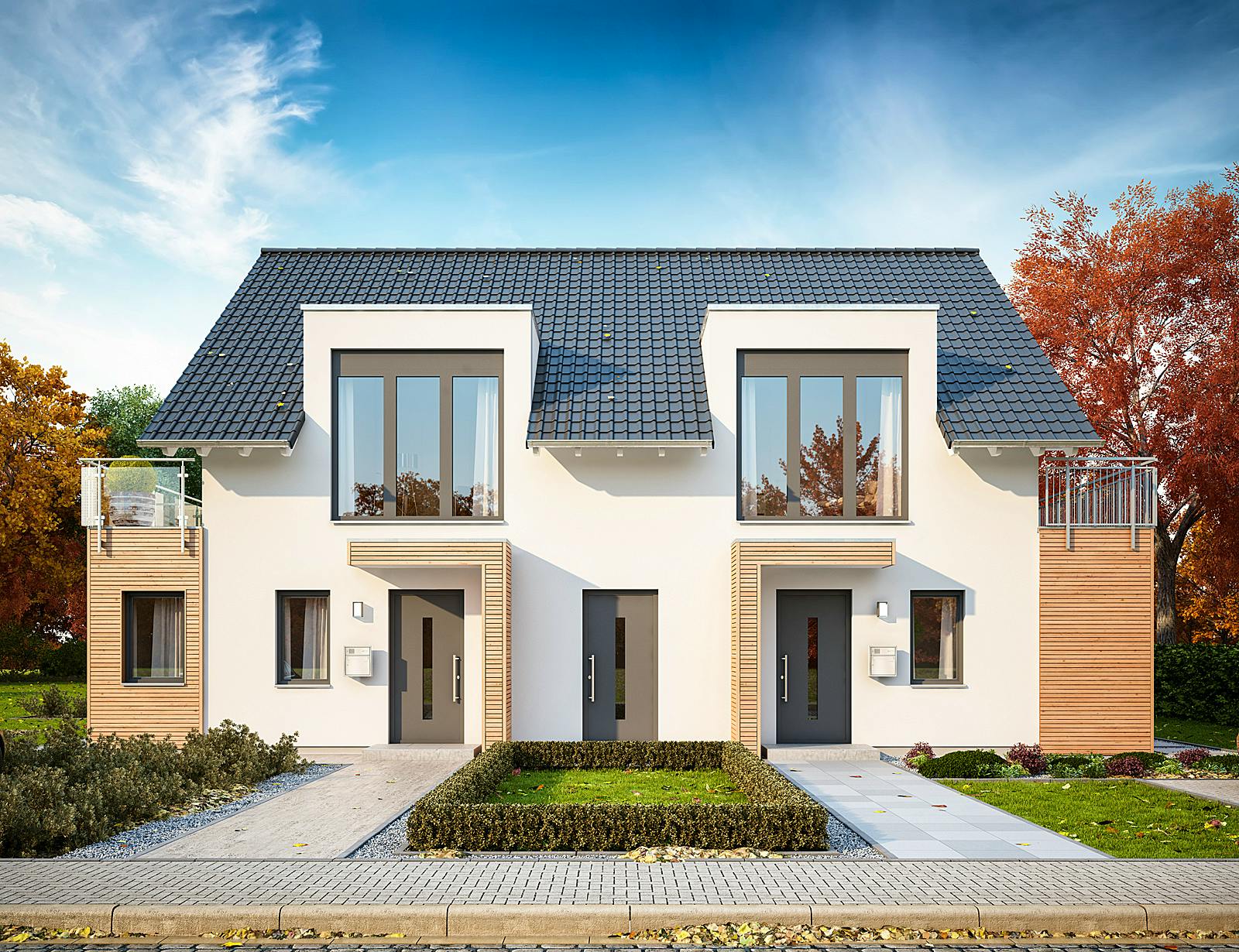 Fertighaus FamilyStyle 21.02 S von massa haus Ausbauhaus ab 188999€, Satteldach-Klassiker Außenansicht 2