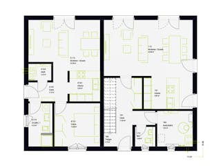 Fertighaus FamilyStyle 23.01 S von massa haus Ausbauhaus ab 186999€, Satteldach-Klassiker Grundriss 1