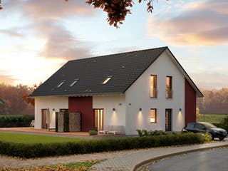 Fertighaus FamilyStyle 26.01 S von massa haus Ausbauhaus ab 200999€, Satteldach-Klassiker Außenansicht 1