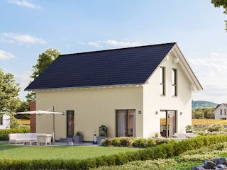 Fertighaus LifeStyle 12.01 S von massa haus Ausbauhaus ab 129999€, Satteldach-Klassiker Außenansicht 1