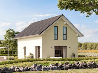 Fertighaus LifeStyle 12.01 S von massa haus Ausbauhaus ab 129999€, Satteldach-Klassiker Außenansicht 2
