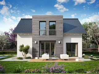 Fertighaus LifeStyle 13.07 S von massa haus Ausbauhaus ab 130999€, Satteldach-Klassiker Außenansicht 1