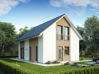Fertighaus LifeStyle 13.07 S von massa haus Ausbauhaus ab 130999€, Satteldach-Klassiker Außenansicht 2