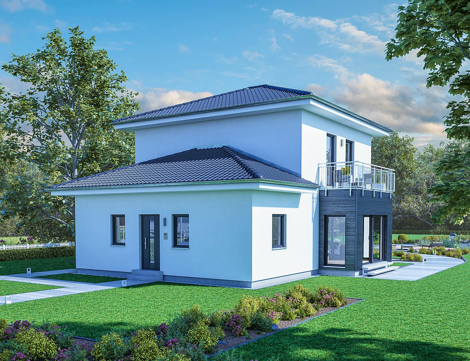 Fertighaus LifeStyle 13.09 W von massa haus Ausbauhaus ab 177999€, Stadtvilla Außenansicht 1