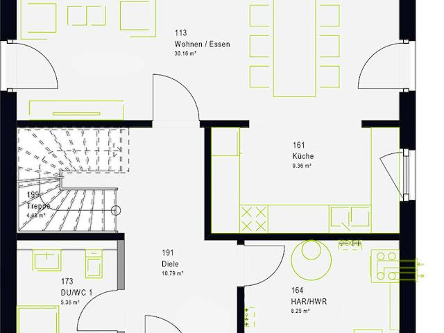 Fertighaus LifeStyle 13.10 F von massa haus Ausbauhaus ab 180999€, Cubushaus Grundriss 1