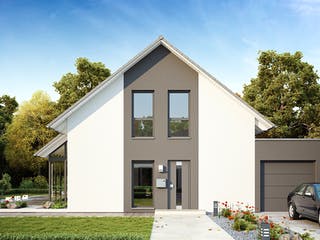 Fertighaus LifeStyle 14.04 S von massa haus Ausbauhaus ab 134999€, Satteldach-Klassiker Außenansicht 5