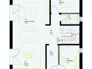 Fertighaus LifeStyle 14.04 W von massa haus Ausbauhaus ab 156999€, Stadtvilla Grundriss 1