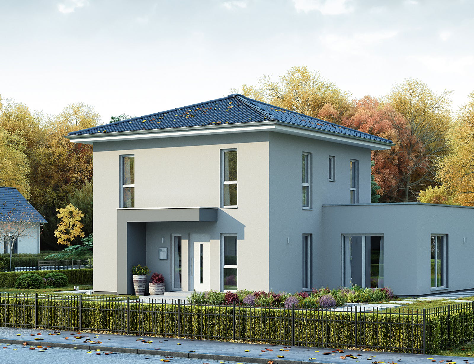 Fertighaus LifeStyle 15.02 W von massa haus Ausbauhaus ab 192999€, Stadtvilla Außenansicht 2