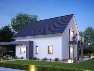 Fertighaus LifeStyle 16.02 S von massa haus Ausbauhaus ab 146999€, Satteldach-Klassiker Außenansicht 4