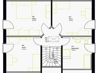 Fertighaus LifeStyle 16.02 S von massa haus Ausbauhaus ab 146999€, Satteldach-Klassiker Grundriss 2
