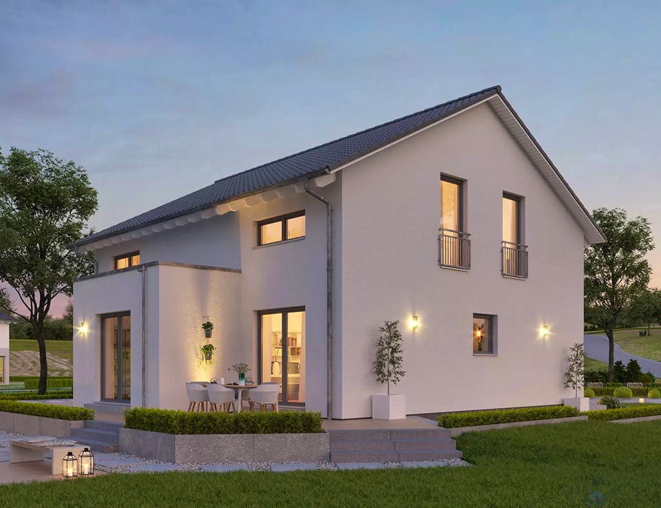 Fertighaus LifeStyle 17.01 S von massa haus Ausbauhaus ab 151999€, Satteldach-Klassiker Außenansicht 1